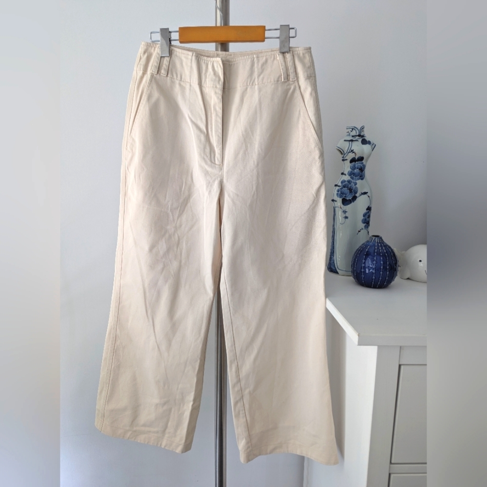 Proenza Schouler White Label Cream Wide-Leg Pants
